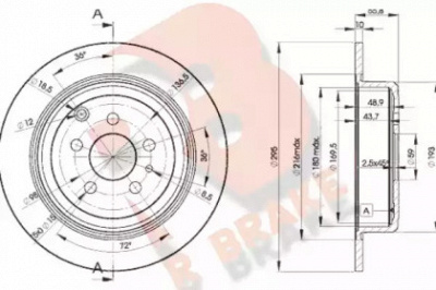 R BRAKE 78rbd24621 -  Тормозной диск